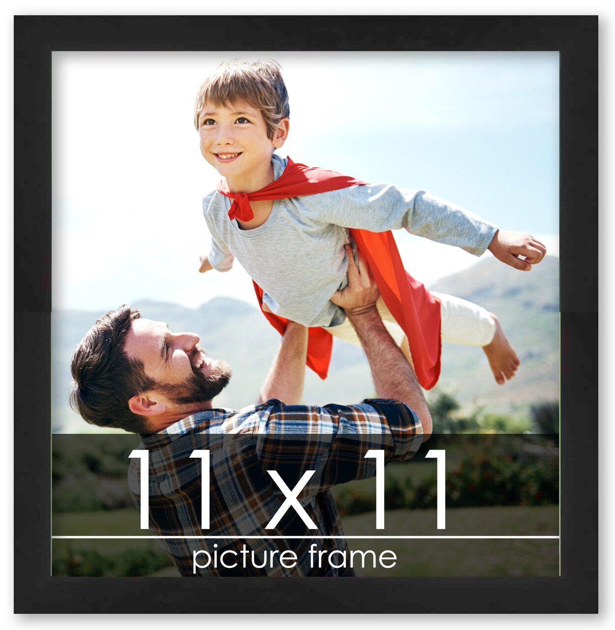 Square Decor Black Picture Frame - UV Acrylic, Foam Board Backing, Hanging Hardware